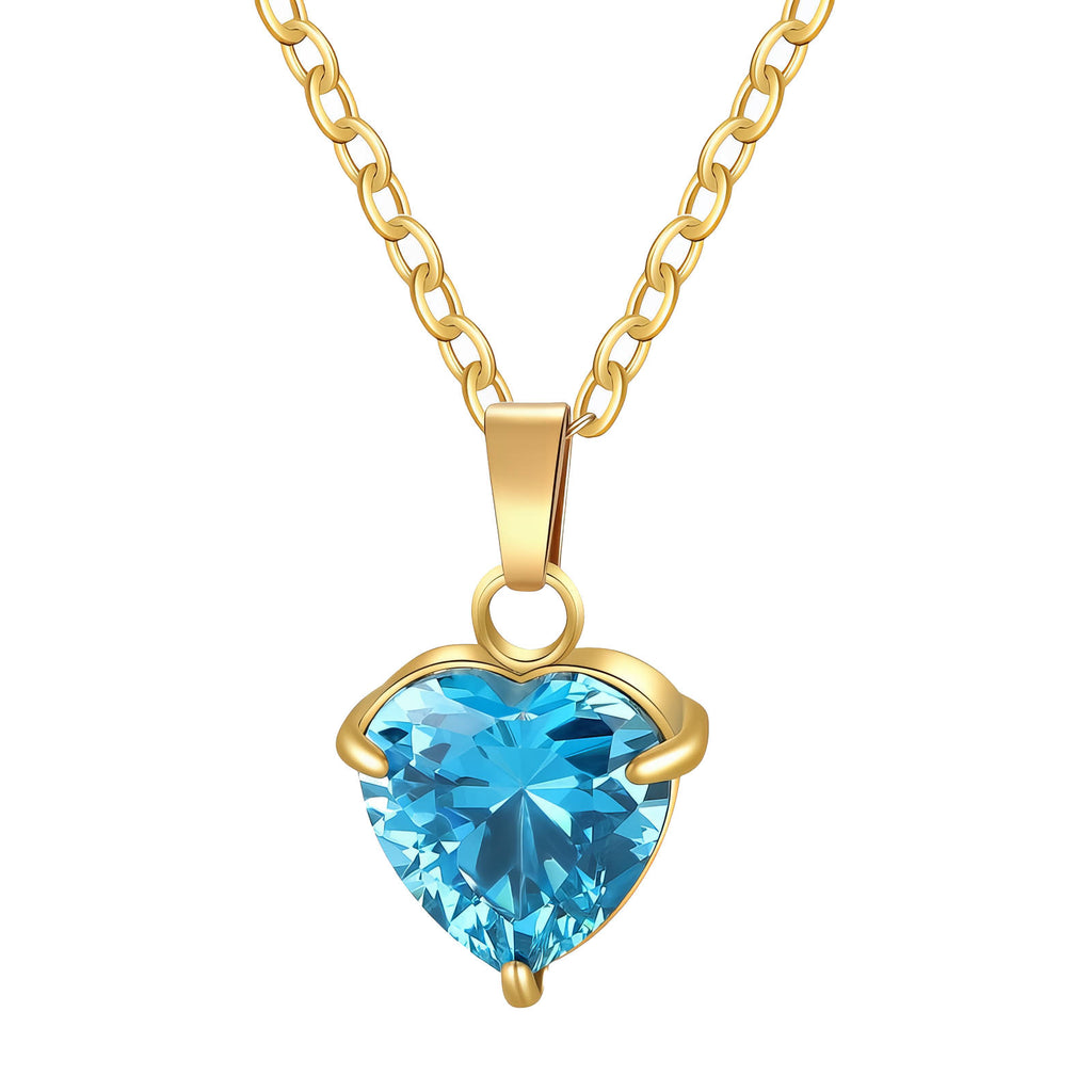 Heart skinny chain necklace 18k gold plated