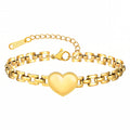 "Heart" Bracelet, 18K Gold Plated TITANNIUM Steel