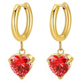 Red cherry 🍒 hearts earrings 18k gold plated