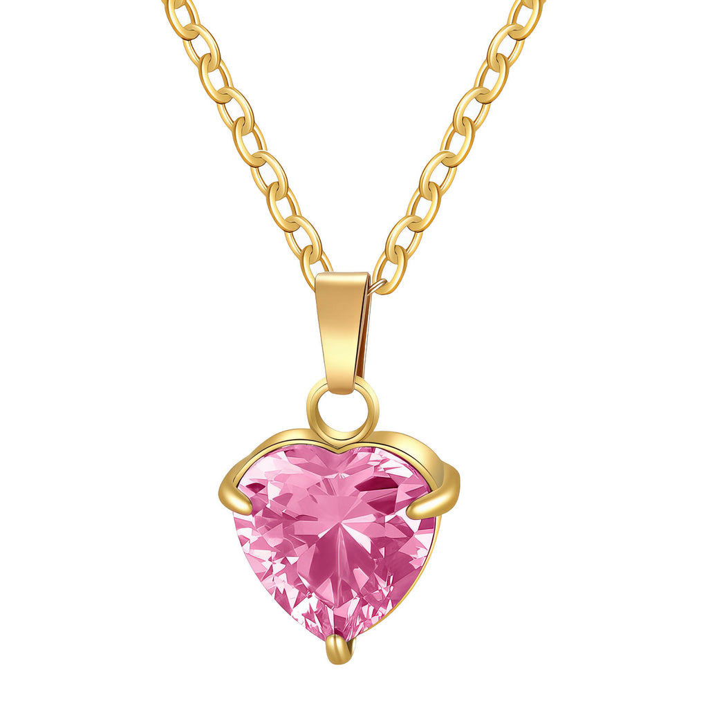 Skinny heart chain necklace 18k gold plated