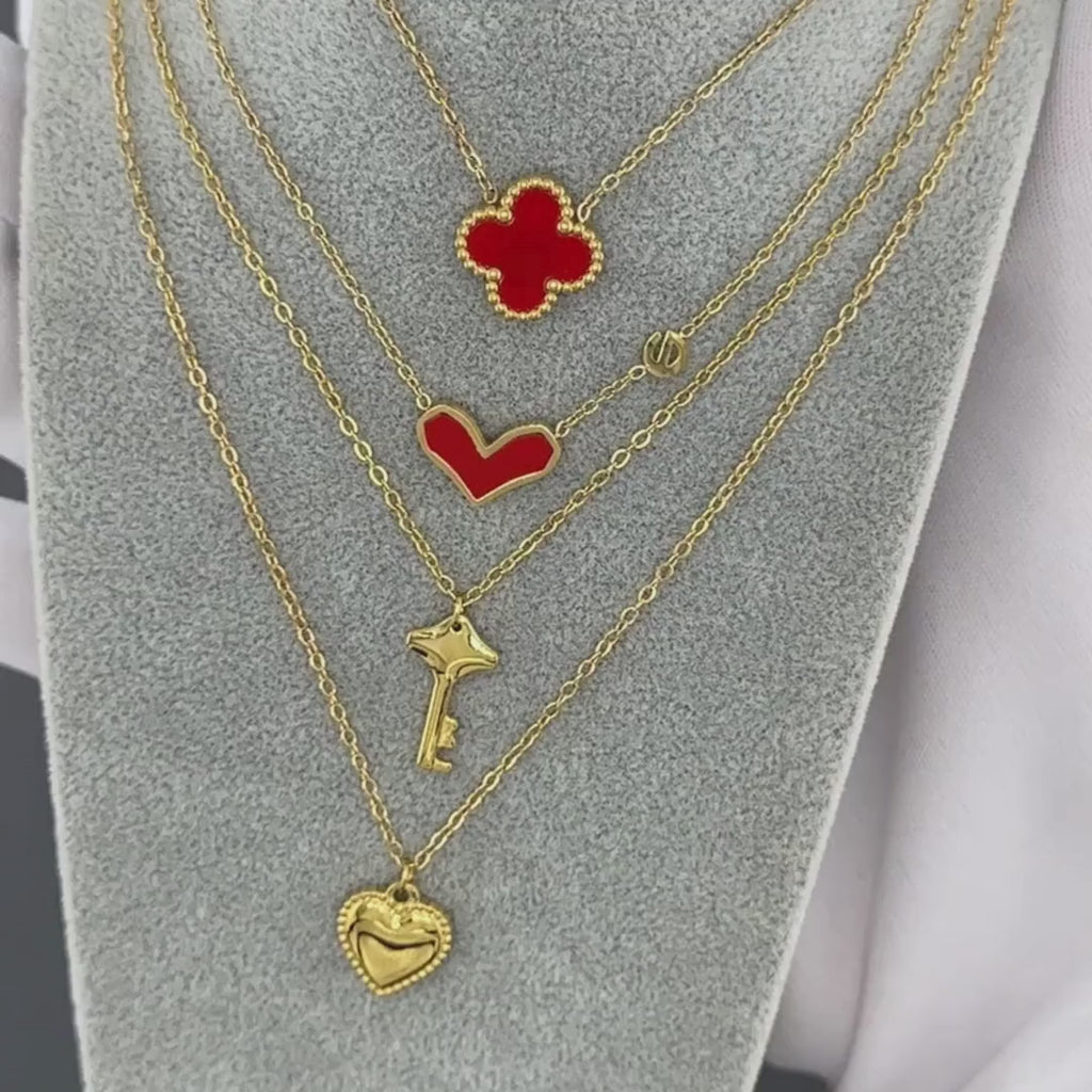 Llave de mi corazón , 18K Gold Plated Titanium Steel