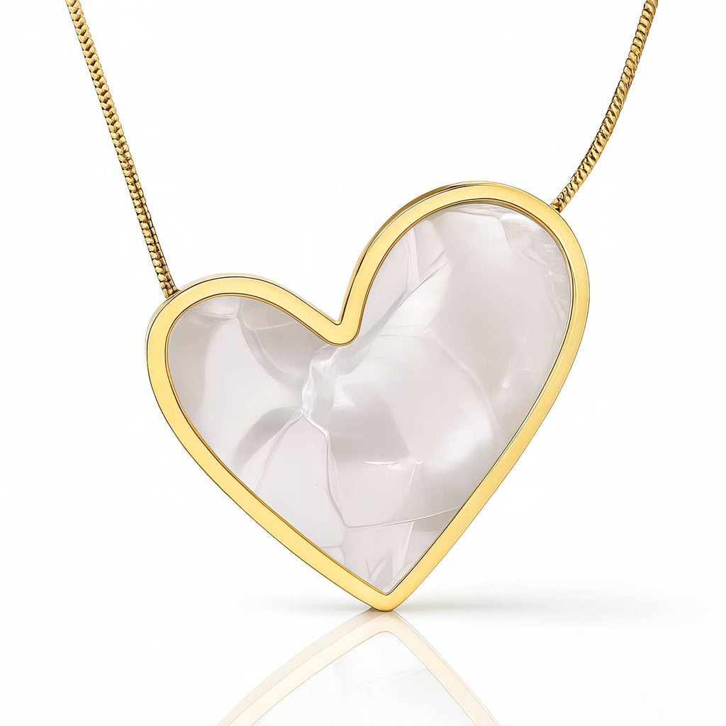 Pearl heart necklace 🐚 18k gold plated